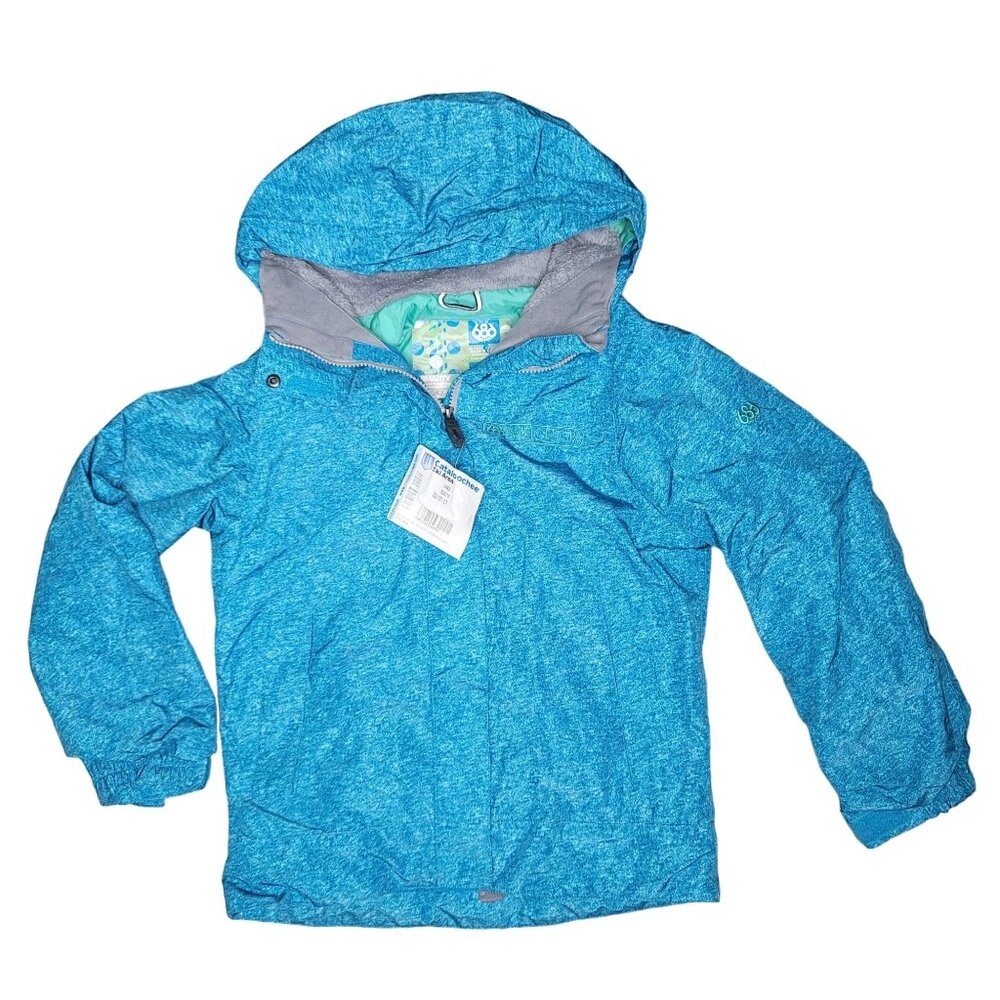 686 Smarty NWT Youth Girls Ski Jacket Blue Waterproof Breathable Winter Coat M